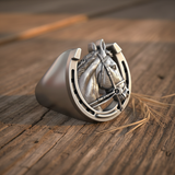 Lucky Horseshoe Horse Head Ring