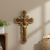Hand-Carved White Ash Wood Cross - Sacred Christian Home Altar Decor for Christmas & Spiritual Gifting