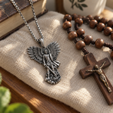 S925K Silver Saint Michael Pendant: Courage in the Heart