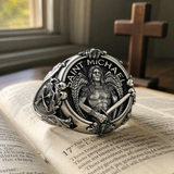 St. Michael Archangel Holy Sword Gabriel Angel S925K Silver Ring