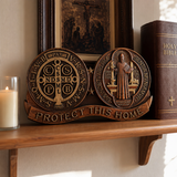St. Benedict's Exorcism Medal Christian Wall Plaque - Best Christmas Gift - craftsmanship detail