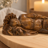 Hand-Carved Sleeping Saint Joseph Wooden Statue – Catholic Religious Home Decor, Prayer & Faith Gift