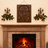 Bgcopper Archangel Michael Square Wooden Icon Religious Gifts - Best Wood Carving Wall Decor