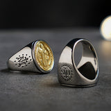Saint Benedict Medal Stainless Steel Cross Ring
