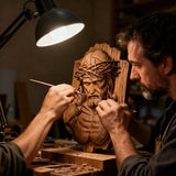 Bgcopper October Release | Beech Wood Sculpture of Jesus with Crown of Thorns — A Reminder of Love for Christmas