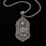 S925 Sterling Silver Sacred Heart of Jesus Pendant Necklace – Catholic Christian Faith Jewelry