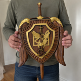 Archangel Michael Sword & Shield Wall Plaque - Divine Protection in Spiritual Warfare - design detail