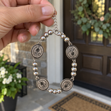 St. Benedict Medal Beaded Bracelet – 304 Stainless Steel Catholic Faith Jewelry