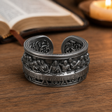 The Last Supper 925K Sterling Silver Open End Adjustable Ring