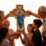 Bgcopper October New Release: Hand-Carved Painted Wood Cross — The Ascension of Christ