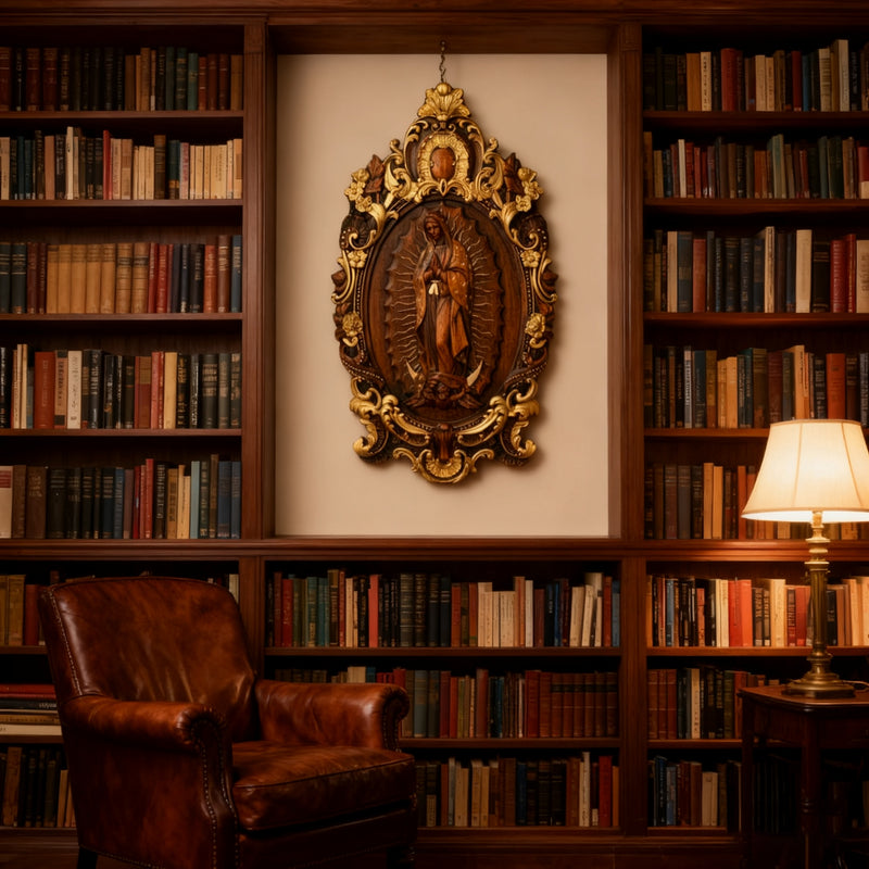 A Handcrafted Sanctuary: Our Lady of Guadalupe Wood Carving
