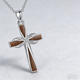 Vintage Wood Grain Cross Necklace – Timeless Faith & Modern Craft