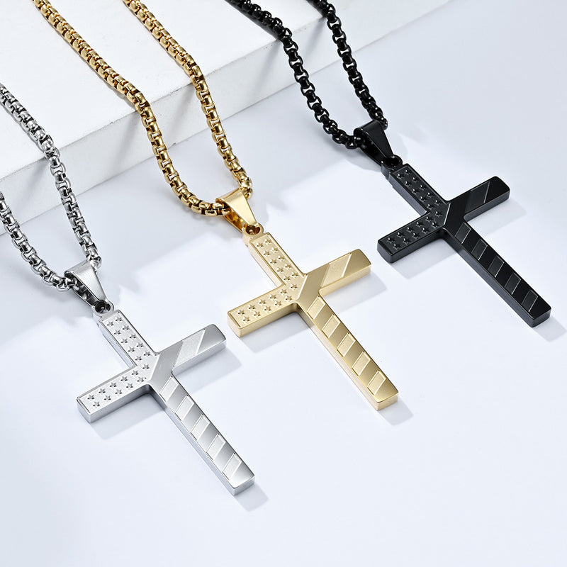 American Flag Cross Necklace