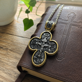 S925 Sliver Handcrafted Double-Sided Redemption: Archangel Michael Guardian Cross Pendant