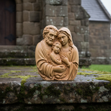 Hand-Carved Beech Wood Holy Family Figurine & Wall Hanging Ornament