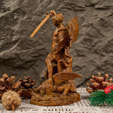 Boxwood Archangel Michael Carving: A Christmas Gift of Divine Protection