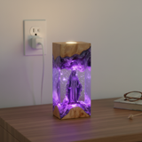 Virgin Mary Resin & Wood Night Light Ornament (Plug-in Version)
