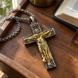 Trinity Crucifix Necklace – Father, Son & Holy Spirit Christian Cross Pendant