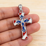 🇺🇸 American Flag Cross Necklace – Faith & Patriotism United