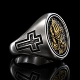 925K Sterling Silver Praying Hands Ring - Christian Symbol of Faith and Devotion