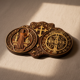 St. Benedict's Exorcism Medal Christian Exorcism Plaque - Wall Decor