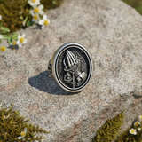 925K Sterling Silver Praying Hands Ring - Christian Symbol of Faith and Devotion