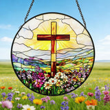 Cross Stained Glass Suncatcher: Where Light Meets Faith