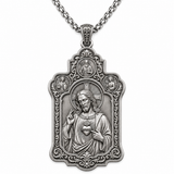 S925 Sterling Silver Sacred Heart of Jesus Pendant Necklace – Christian Faith Religious Jewelry