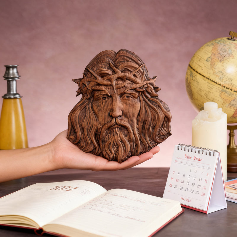 Handcrafted Beechwood Jesus Thorn Crown Wall Hanging — A Sacred Reminder of His Everlasting Love