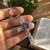 Saint Benedict Cross Keychain – Your Daily Shield of Faith and Protection - side view