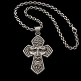 S925 Sterling Silver Jesus Crown of Thorns Cross Pendant Necklace – Christian Faith Jewelry for Men
