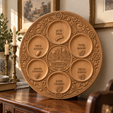 Jerusalem Passover Seder Plate – Hand-Carved Beechwood Judaica for Pesach