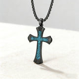 Black Turquoise Cross Necklace – Faith & Southwest Spirit