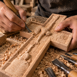 Christ Still Reaches Down – Hand-Carved Beechwood Savior Cross