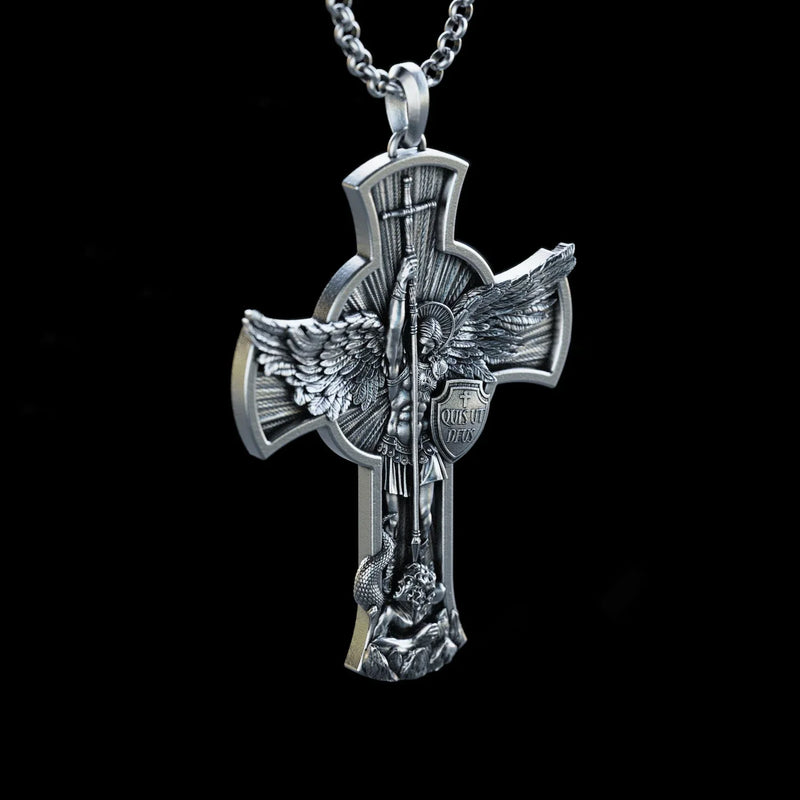 thumbnail image 2 of Men's Stainless Steel Necklace Saint Michael Black Stylish - Temu... 2 of 13