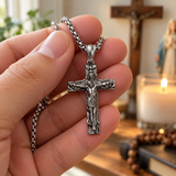 Trinity Crucifix Necklace – Father, Son & Holy Spirit Christian Cross Pendant