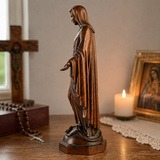 Hand-carved boxwood icon of the Immaculate Heart of Mary