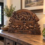 Hand-Carved Beechwood Noah’s Ark Wall Art – God Keeps His Promises (Genesis 9:13) | Christian Home Decor