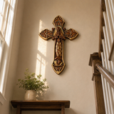 Hand-Carved Beechwood Our Lady of Guadalupe Wall Cross – Catholic Christian Home Décor