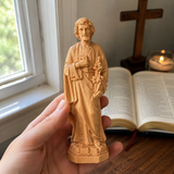 Joseph Beechwood Round Carved Tabletop Ornament
