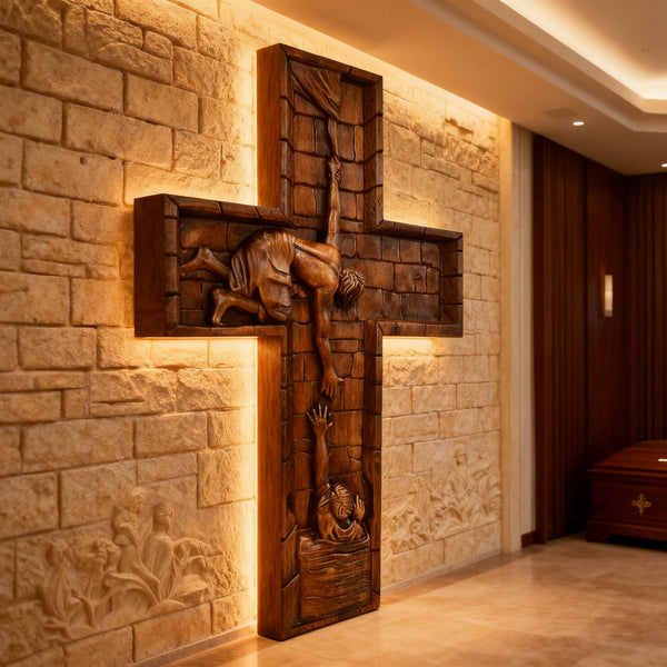 Savior Large Size Wood Sculpture