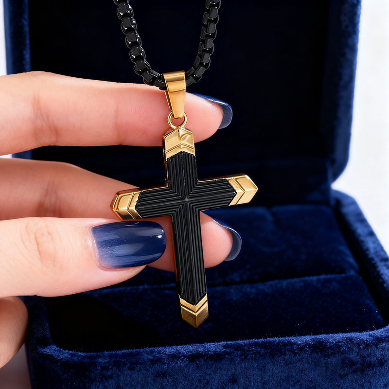 Titanium Steel 18K Gold Cross Necklace | A Christian Emblem of Faith and a Fashion Statement