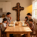 Hand-Carved White Ash Wood Cross - Sacred Christian Home Altar Decor for Christmas & Spiritual Gifting