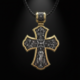 Holy Family of Mary Sacred Heart of Jesus IHS Double-Sided S925 Sterling Silver Cross