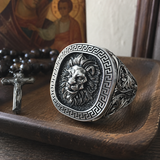 Men’s Lion Signet Ring – S925 Sterling Silver or Titanium Steel