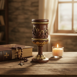 Boxwood "Last Supper" Chalice  Hand-Carved Communion Cup | Eternal Symbol of Redemption & Fellowship
