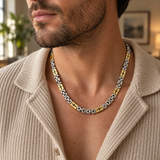 Men’s Christian Cross Link Necklace & Bracelet – 316L Titanium Steel Faith Jewelry
