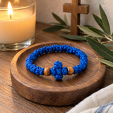 Adjustable Orthodox Prayer Rope Bracelet – Hand-Knotted Christian Prayer Cord with Wooden Beads