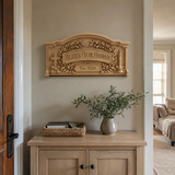 Personalized “Bless Our Home” Hand-Carved Beechwood Wall Plaque - product view