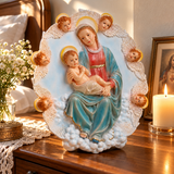 Virgin Mary & Baby Jesus with Angels Religious Decor